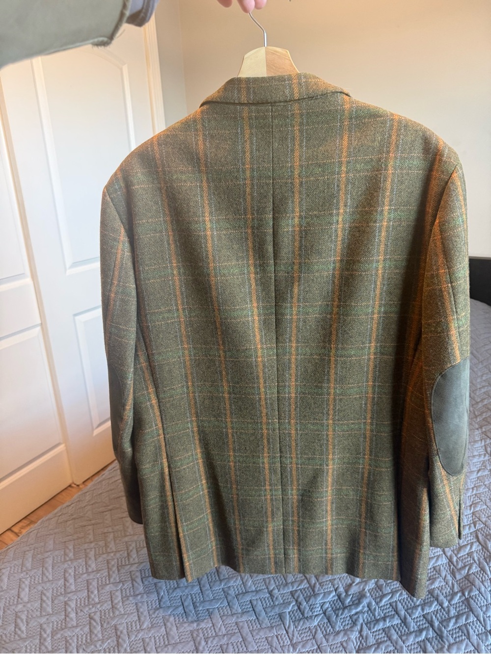 Ermenegildo Zegna Green Plaid Sport Coat with Tan & Orange Windowpane - Picture 2 of 15